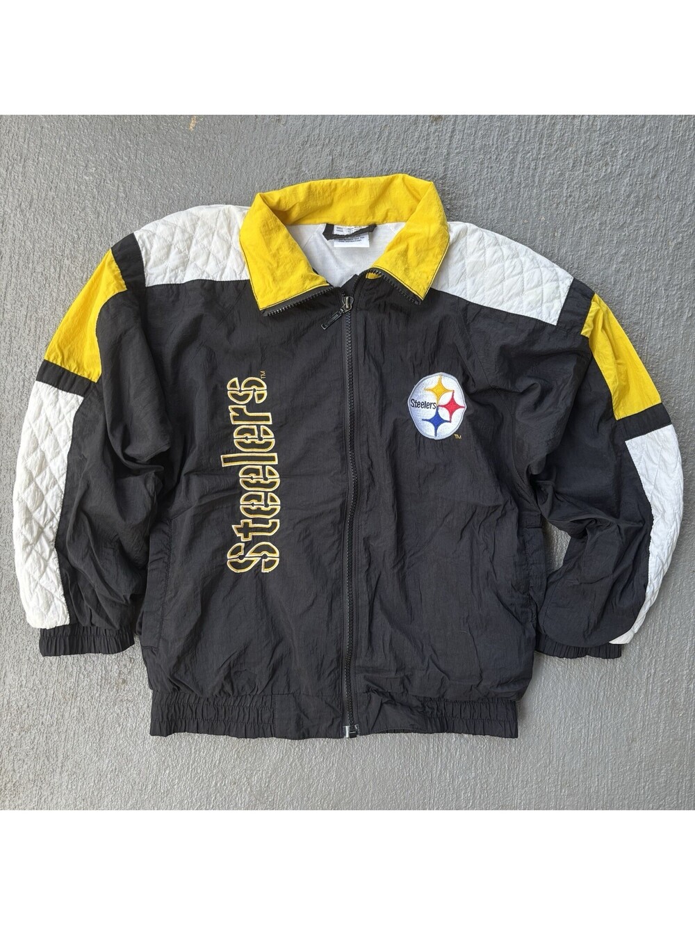 Vintage 90S Pittsburgh Steelers Windbreaker Jacket YOUTH Medium 12-14
